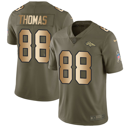 Nike Broncos #88 Demaryius Thomas Olive/Gold Men's Stitched NFL Limited Salute To Service Jersey